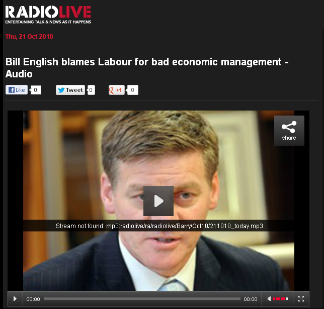 Bill English blames Labour for bad economic management