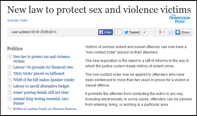 New law to protect sex and violence victims