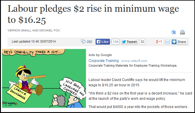 Labour pledges $2 rise in minimum wage to $16.25