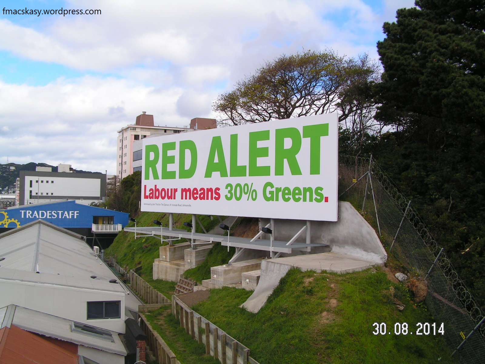 election billboards - hoardings - Greens - Labour - dirty politics