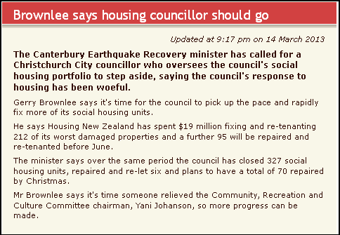 Brownlee says housing councillor should go