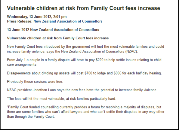 Vulnerable children at risk from Family Court fees increase