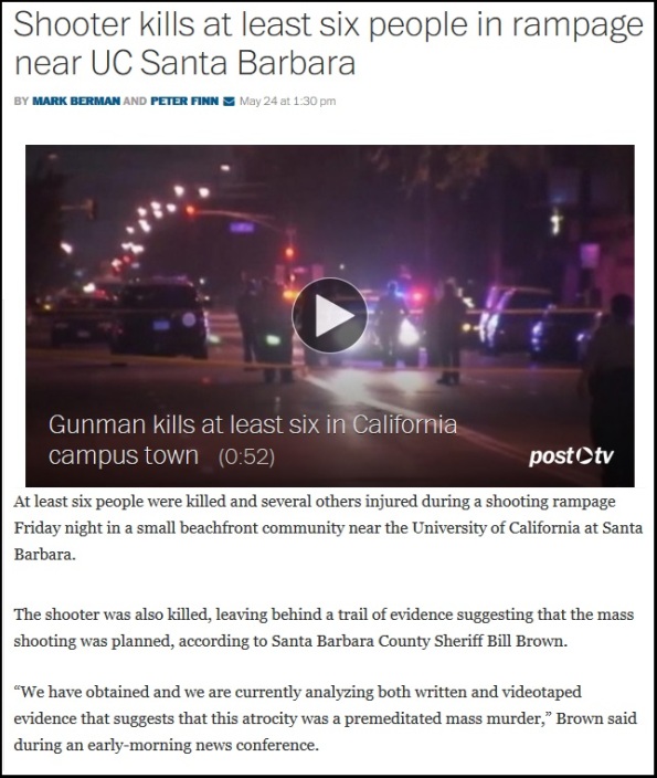 Shooter kills at least six people in rampage near UC Santa Barbara