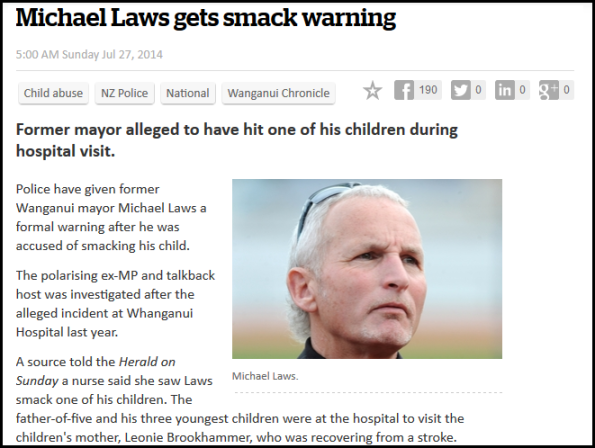 Michael Laws gets smack warning