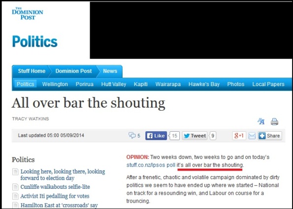 tracy watkins - dominion post - fairfax news - all over bar the shouting