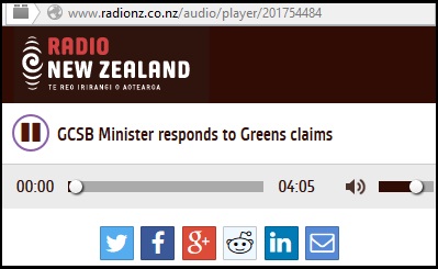 radio nz - morning report - GCSB Minister responds to Greens claims - chris finlayson
