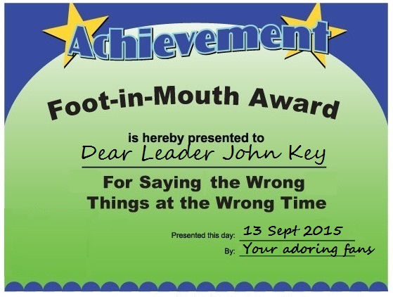 Foot In Mouth Award - john key