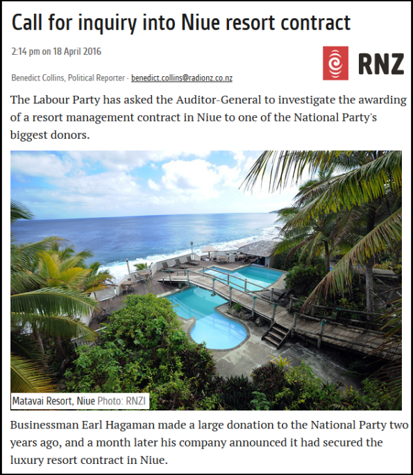 Call for inquiry into Niue resort contract