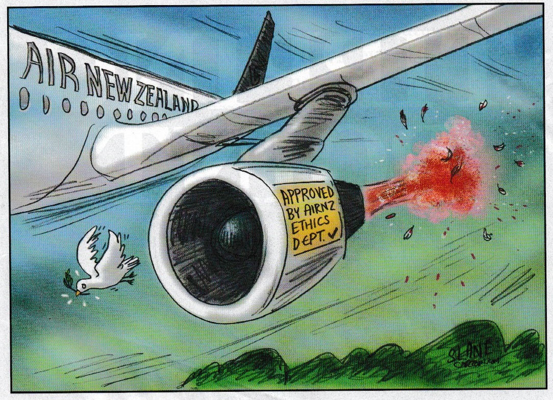 Air NZ - the daily blog - Slane - cartoon